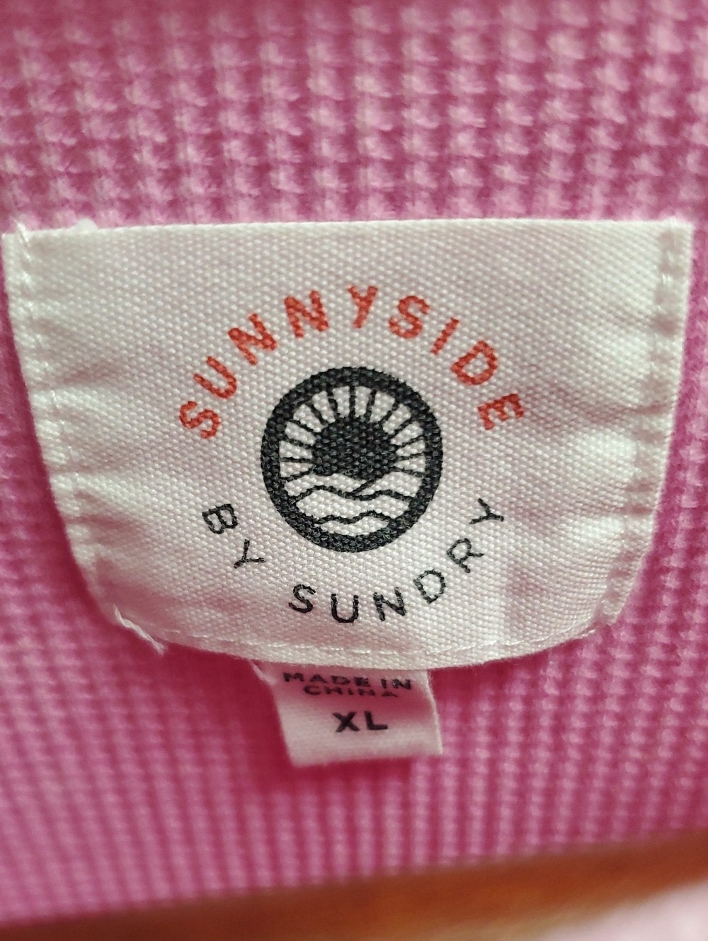 Sunnyside By Sundry Pink Waffle Knit Long Sleeve Pullover Size XL - Picture 4 of 9